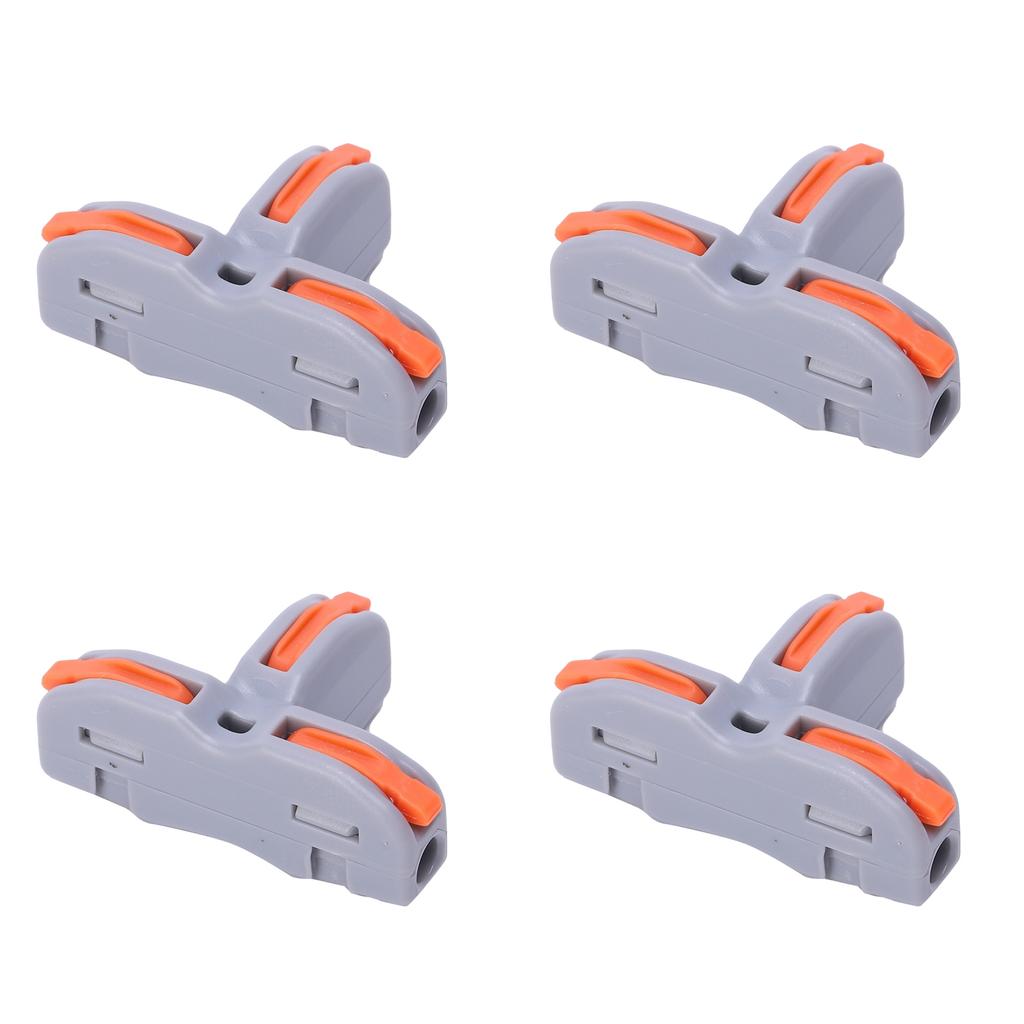 20Pcs Quick Terminal Block Wire Connector TShaped PushType Wiring Splitter SPLT1(Gray )