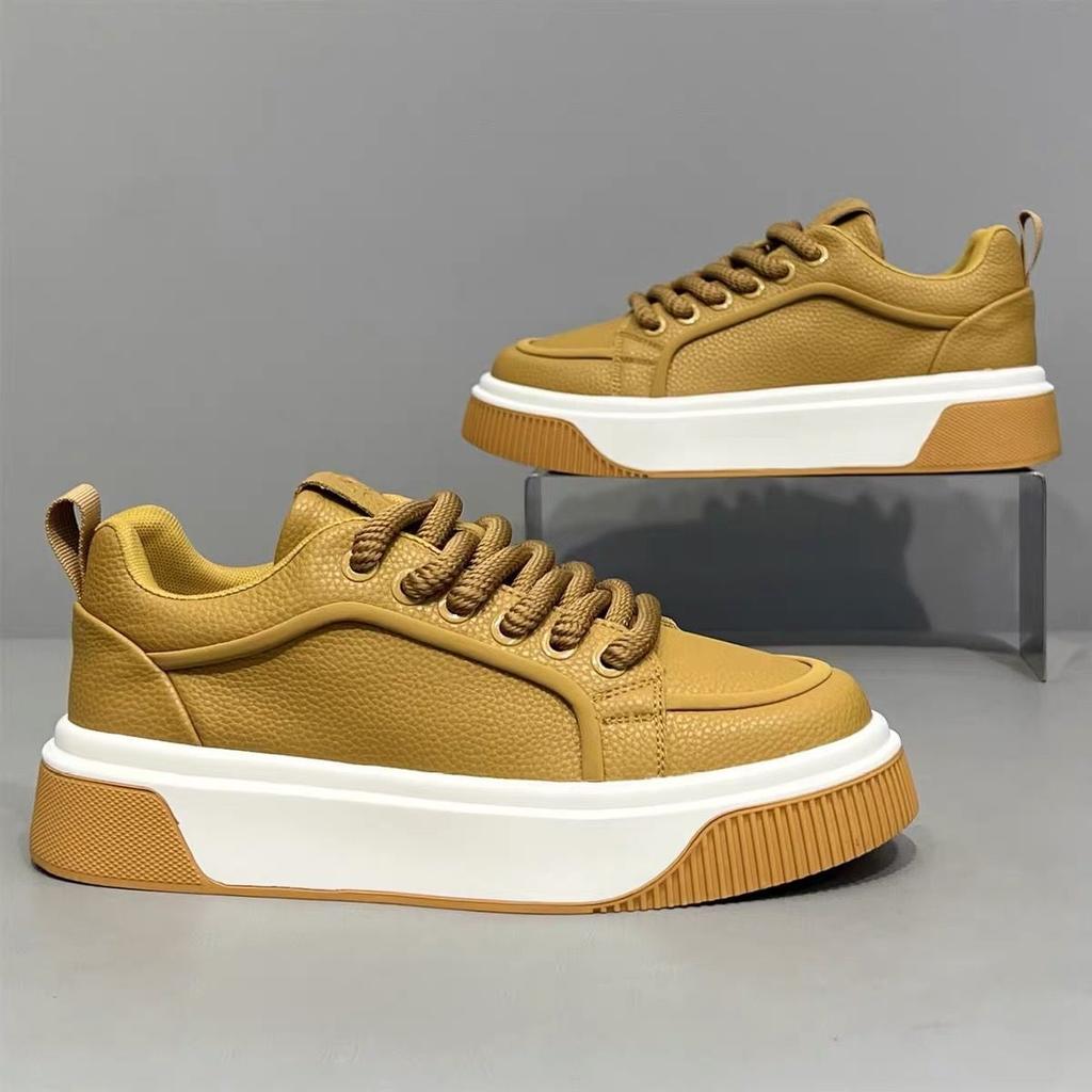 Herren Casual Skate Schuhe Flache Sohle, Dicke Sohle Bequem für Alle Jahreszeiten Modisch und Entspannt Weiche Sohle Minimalistischer Stil