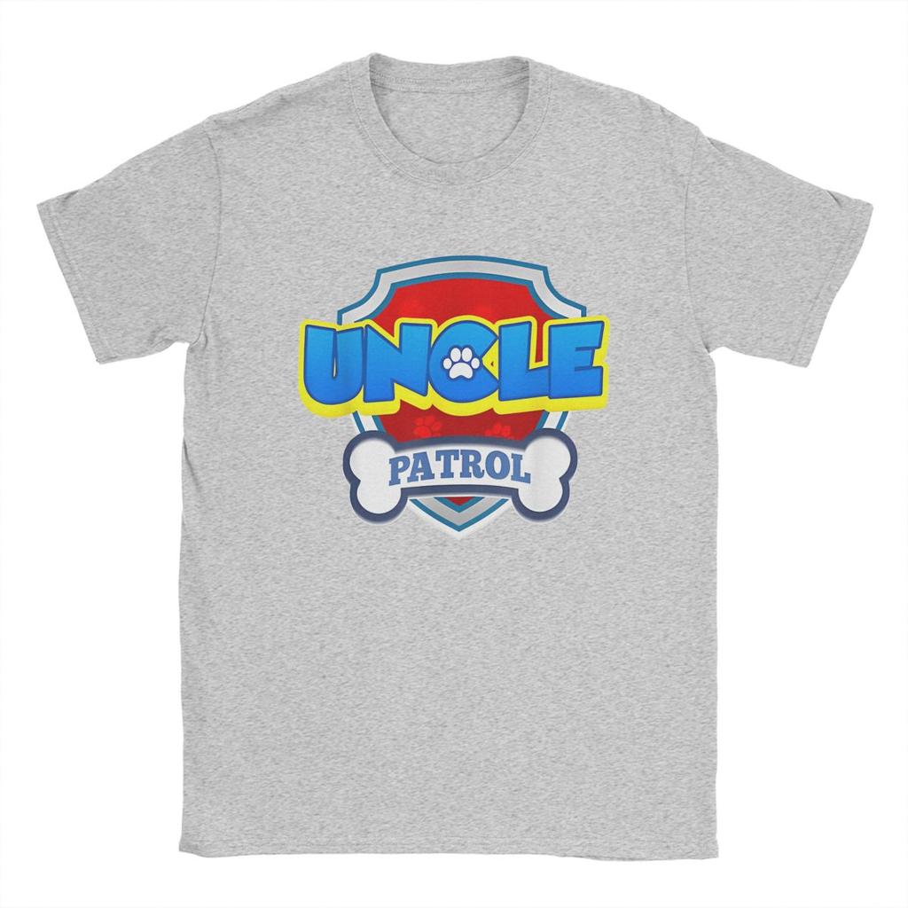 Uncle Patrol T Shirts Men's Cotton Amazing T-Shirts Round Collar Funny Dog Cartoon Tee Shirt Short Sleeve Tops Graphic Printed