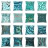Home Decor Pillowcase Abstract Marble Pattern Cushion Cover Turquoise Aqua Blue Swirl Car Fashion  45x45cm
