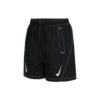Pantalones Cortos Deportivos de Tiro Medio con Estampado de Logo y Costuras de Contraste para Mujer Negro DD5593-010