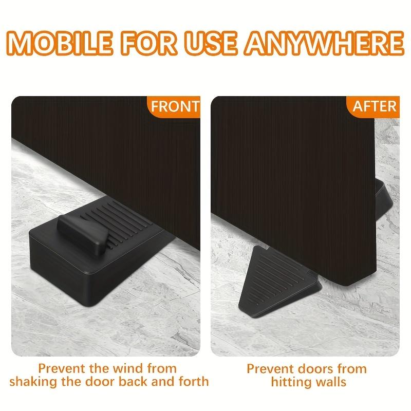 Heavy-Duty Plastic Door Stoppers for Bottom of Door On Floor - Stackable Adjustable Wedge Stabilizers, Polished Finish, Prevents Drafts & Energy Loss