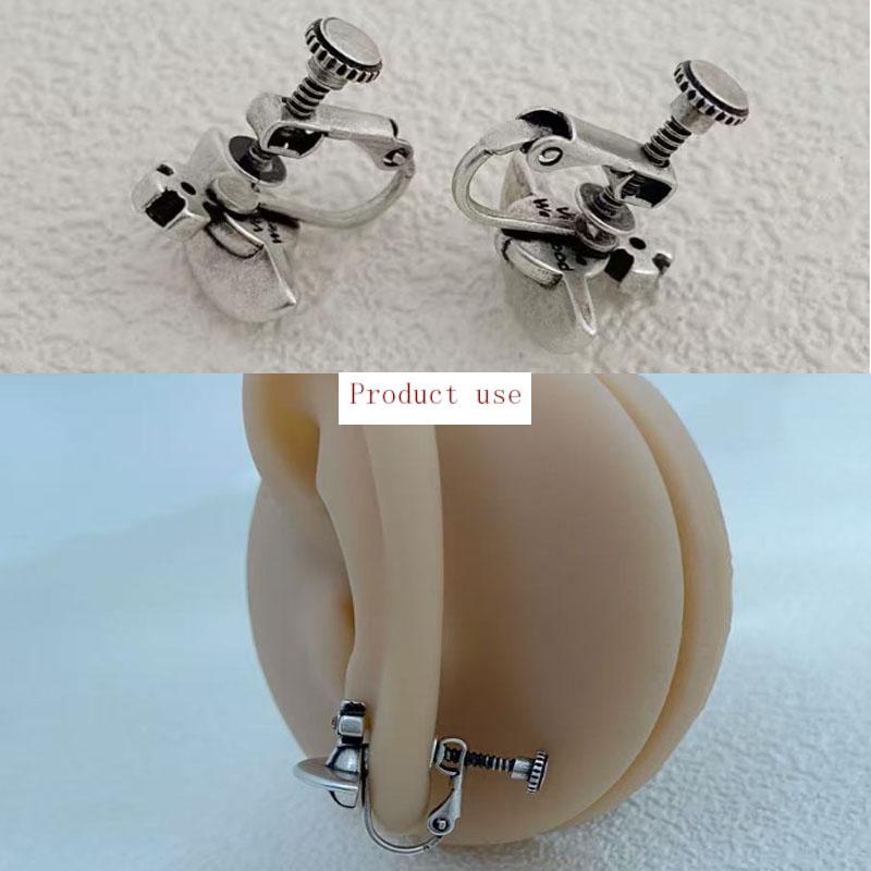 10Pcs Brass Screw Ear Clip-on Earring Converter Ear Cuffs No Piercing DIY Earring Findings Jewelry Making Supplies