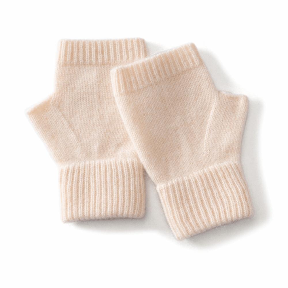 Solid Color Wool Knitted Gloves Cozy Fingerless Gloves Winter Season Women's Wear