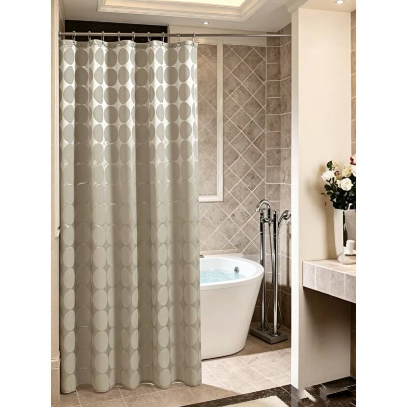 Waterproof Bathroom Shower Curtain Set With Dot Pattern For Home Use