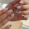 24Pz Unghie Finte Francesi a Stella Punte per Unghie Artificiali Unghie Press-On Strumento per Manicure Artificiale Punte per Unghie Unghie Finte Indossabili