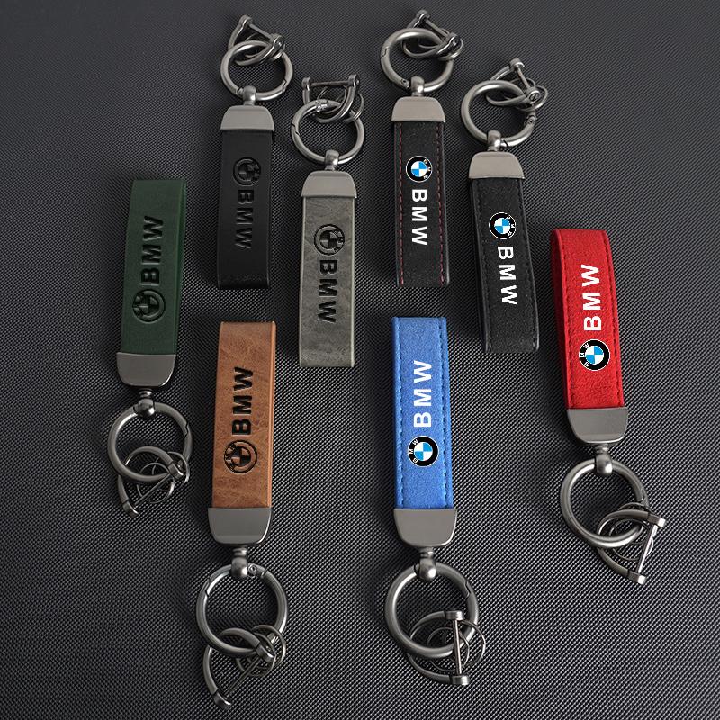 BAGD7 2026 Car Sticker Leather Car Emblem Keychain Rings Keyring For BMW F30 F10 E90 F20 E46 E60 E70 E39 E36 E87 X7 E92 E91 E28 X3 X1