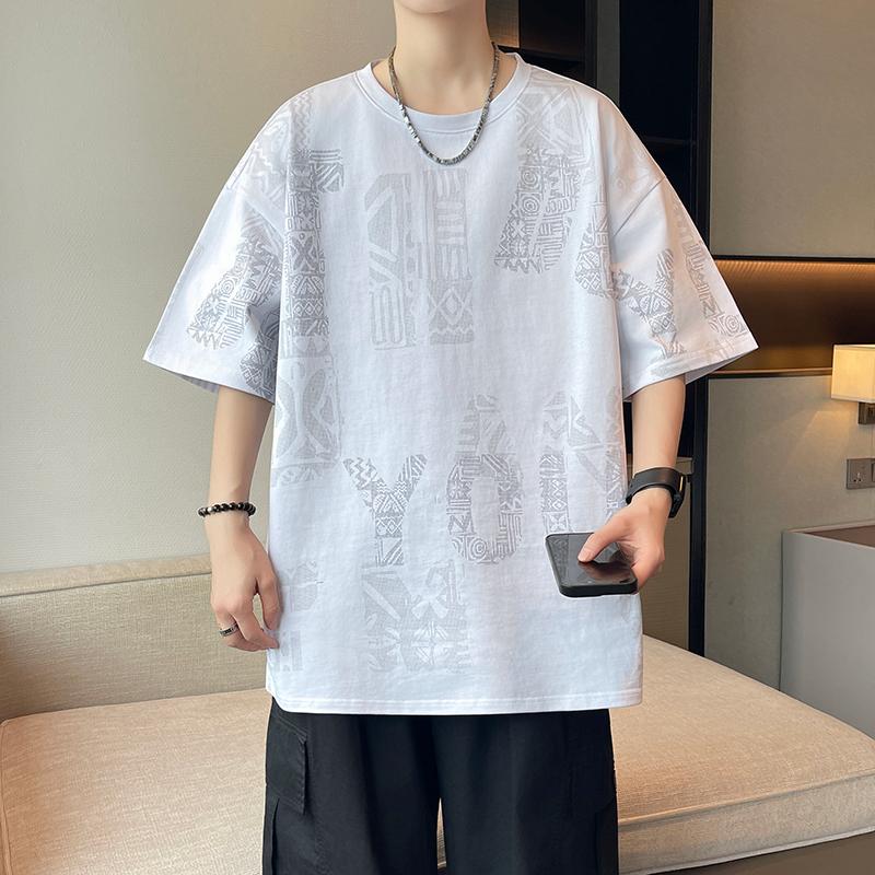 Zomer Mannenlos T-shirt met Korte Mouwen Mannen Casual T-shirt met Ronde Hals