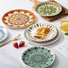 European Style Ceramic Tableware Set Plates Bohemian Style Cake Snack Salad Square Plates Birthday Festival Party Decorations