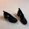 High-heeled Women's 2026 New Thick-heeled Single Shoes, Black Versatile Deep-mouth Jk Small Leather Shoes, Retro.