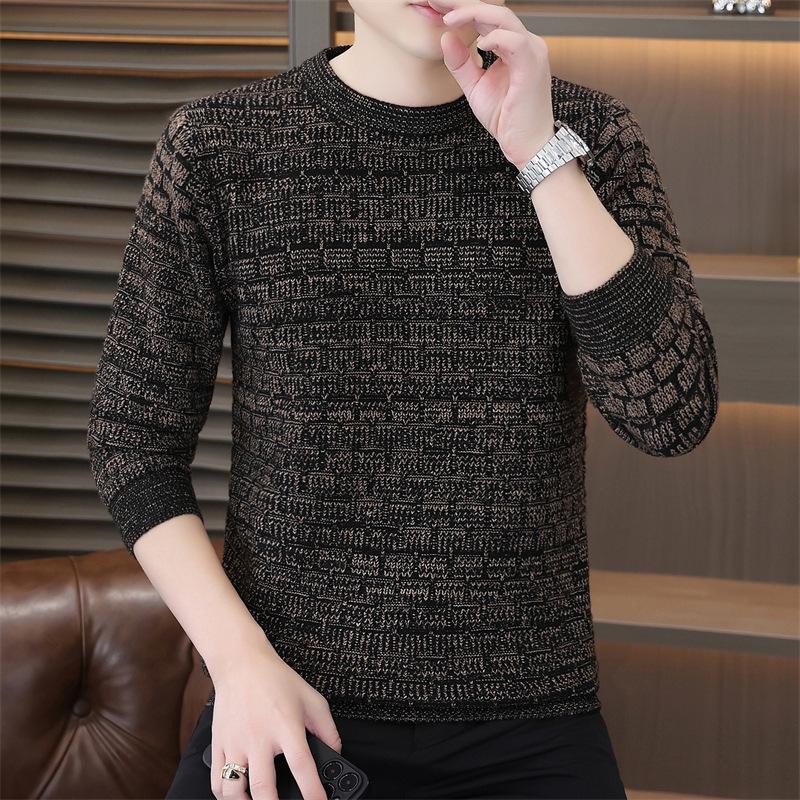 Herren Pullover aus dicker Strickware für Herbst/Winter - Hohe Qualität, Rundhals, Freizeitkleidung