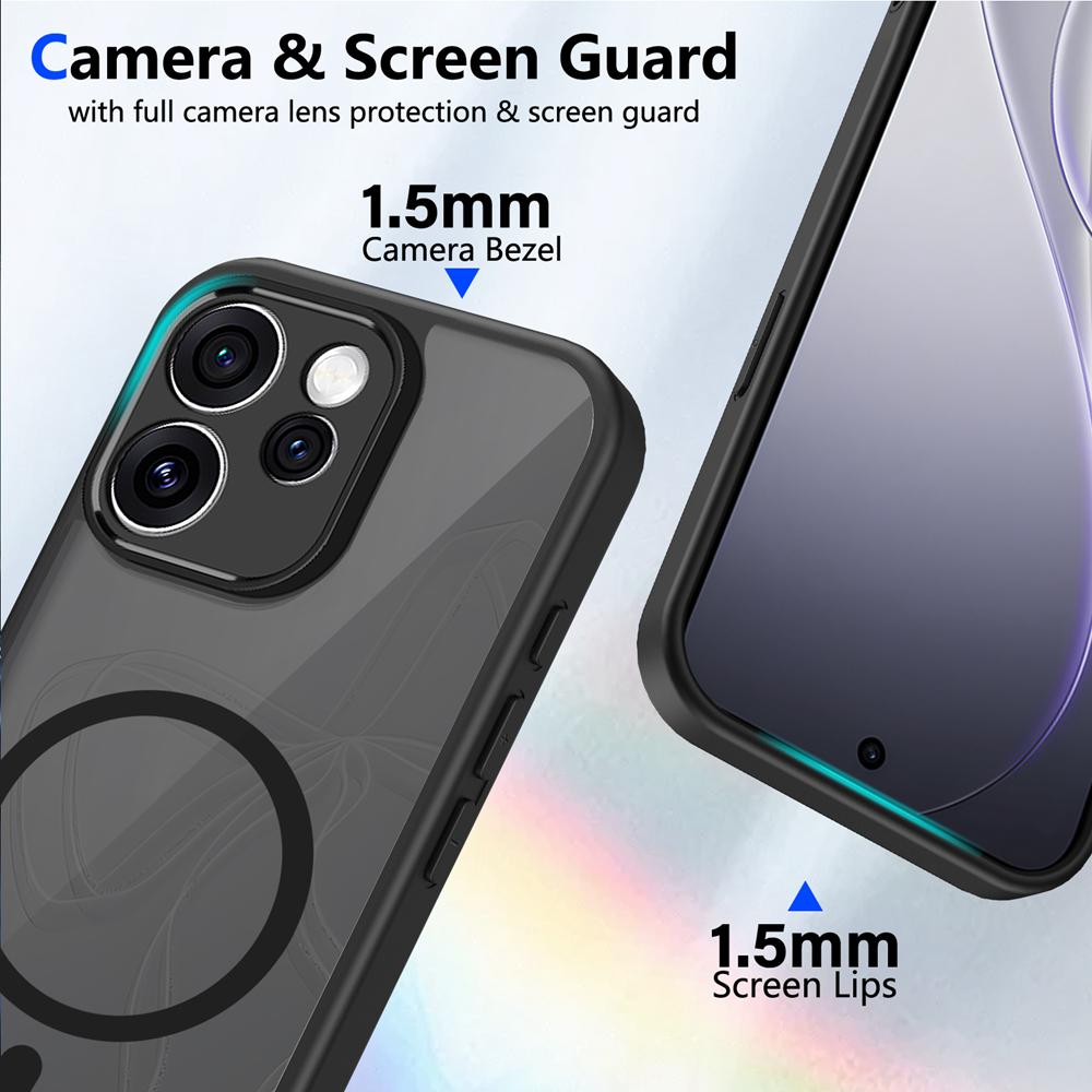 KEYSION Custodia Magnetica per Telefono per OPPO Reno15 Pro Max 5G Silicone+PC Traslucida Opaca Antiurto per OPPO Reno15 F 5G