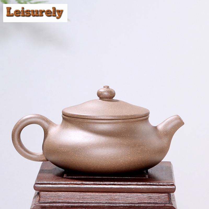 230ml High-end Yixing Purple Clay Teapot Handmade Lotus Pot Raw Ore Steel Grey Mud Kettle Zisha Teaset Drinkware Collection Gift