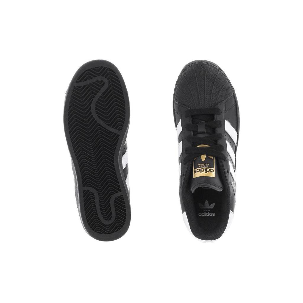 Adidas Originals Superstar Xlg Leather Comfortable Durable Breathable Low Top Kids Sneakers Kids Sneakers Black White IG0278