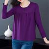 Plus Size Women S Long Sleeve T Shirt Round Neck Casual Top For Middle Aged Moms