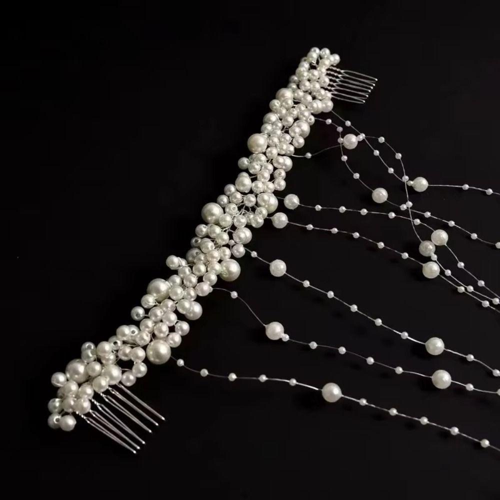 Elegant Bridal Pearl Hair Vine Romantic Wedding Hair Piece Pearl Hair Comb Banquet Event