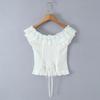 Lace Trim One-Shoulder Camisole - Color Block Slimming Button-Down for Women