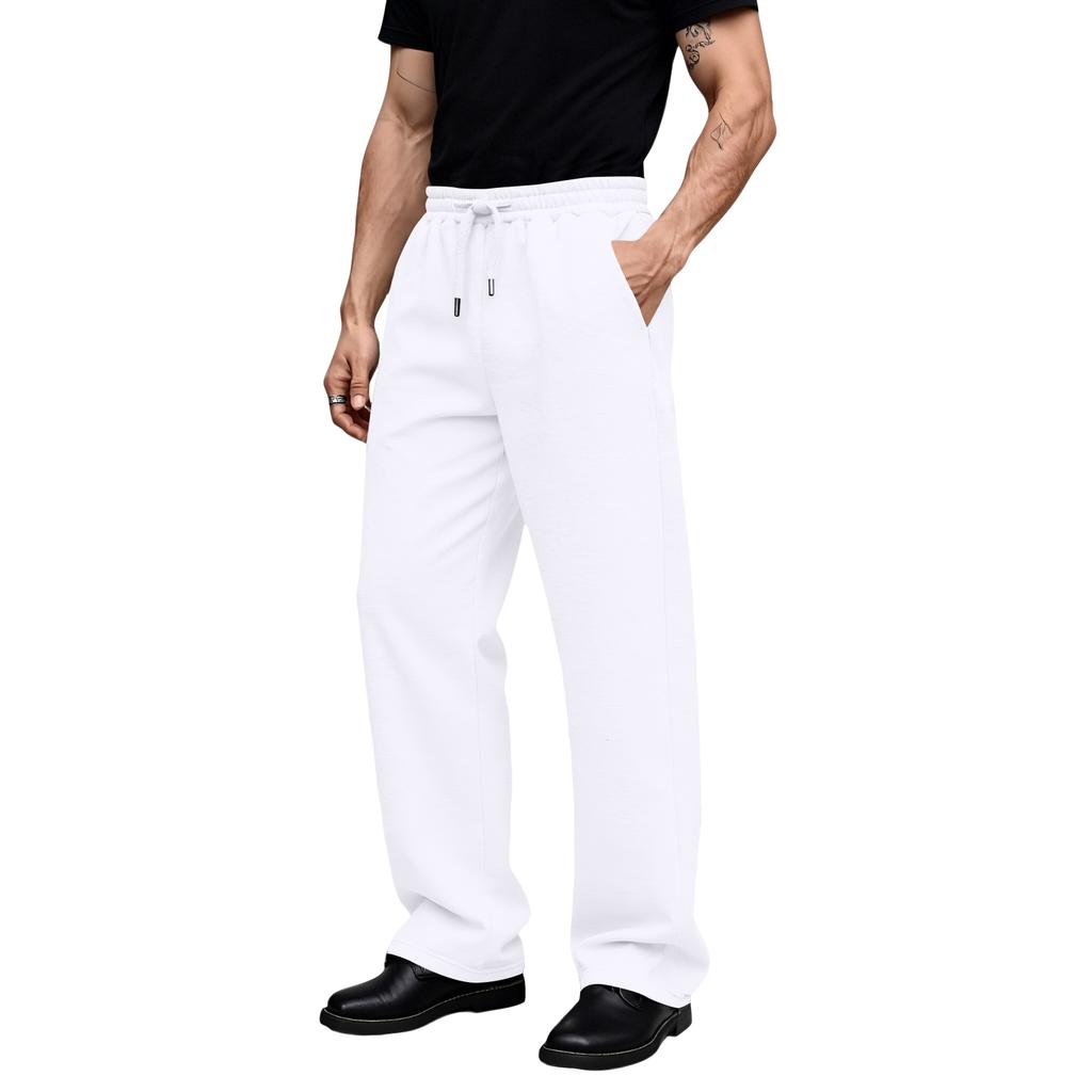 Men's Casual Sports Sweatpants Drawstring Straight-leg Trousers