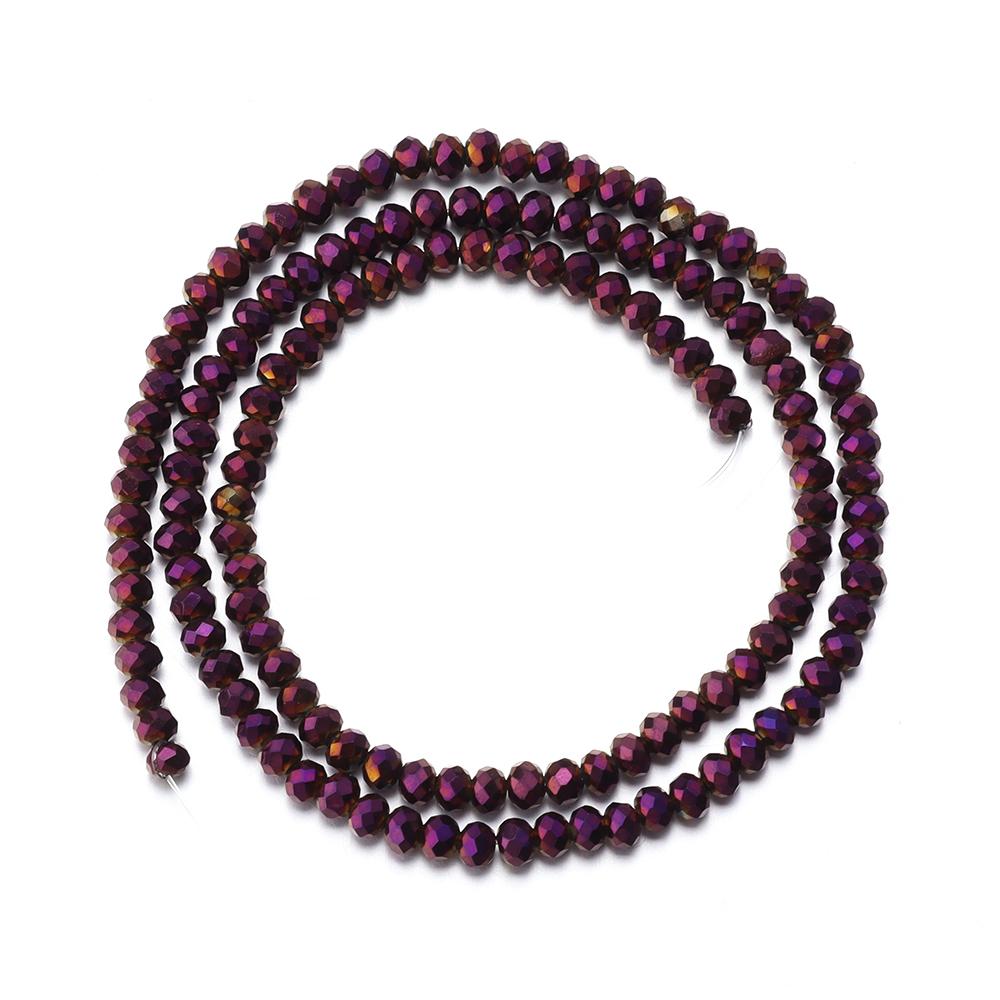3/4/6/8/10mm Dark Purple Rondelle Austria Faceted Crystal Beads Glass Loose Beads For Jewelry Making DIY Bracelets Accessories