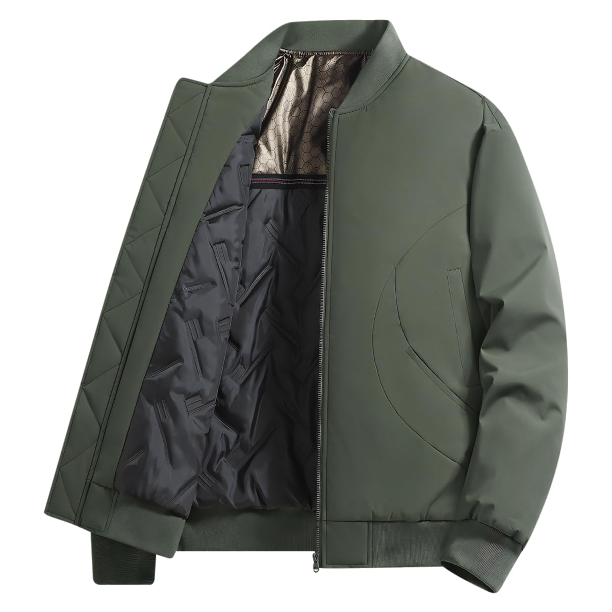 

Kayiyasu Down Plus Cold Solid Casual Army Men s Jacket, Outerwear, Jumper, Blouson, Size, Padded, Weather, Lightweight, Color, Warm, Autumn/Winter,