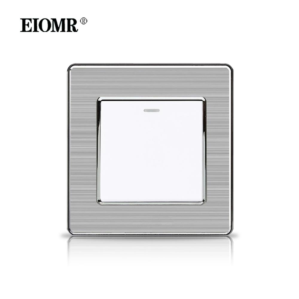 

EIOMR EU 16A Power Wall Socket and Switch 304 Stainless Steel Panel AC 220V with USB Type-C Electrical Outlets Home Improvement 1Gang 1Way Switch