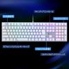 iClever Gaming Red Japanese Macro G07 White Keyboard, Switches, Mechanical, Layout, Wired, Support, Customizable,