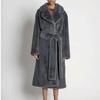 Winter Women Fur Coats Long Fur Loose Lapel Over Coat Thick Warm Plus Size