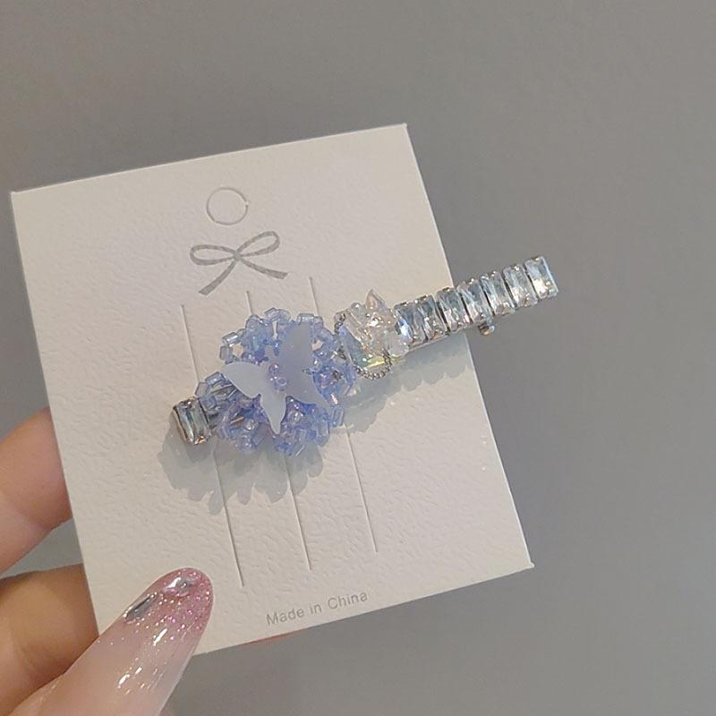 Exquisite Sweet Cool Crystal Zircon Hair Clip for Women with A Small Niche Design Side Clip Headpiece