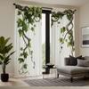 2pcs Green Vine Curtains   Privacy Light Filtering Polyester   Modern Botanical Home Decor for Living Room Bedroom Patio