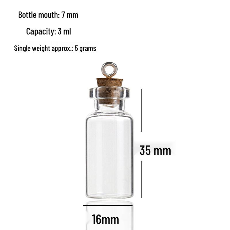 Mini Special-Shaped Glass Wishing Bottle Pendant with Cork for DIY