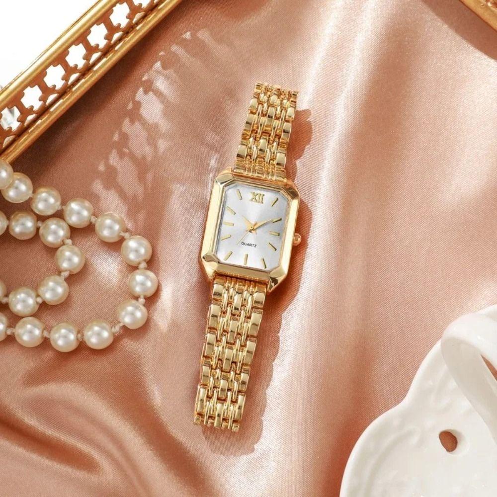 Fashion Women Quartz Watch Rectangle Rectangle Rhinestone Quartz Watch Daily Use