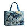 Borsa stampata in 3D con motivo floreale; Borsa a tracolla in tela da 300 grammi