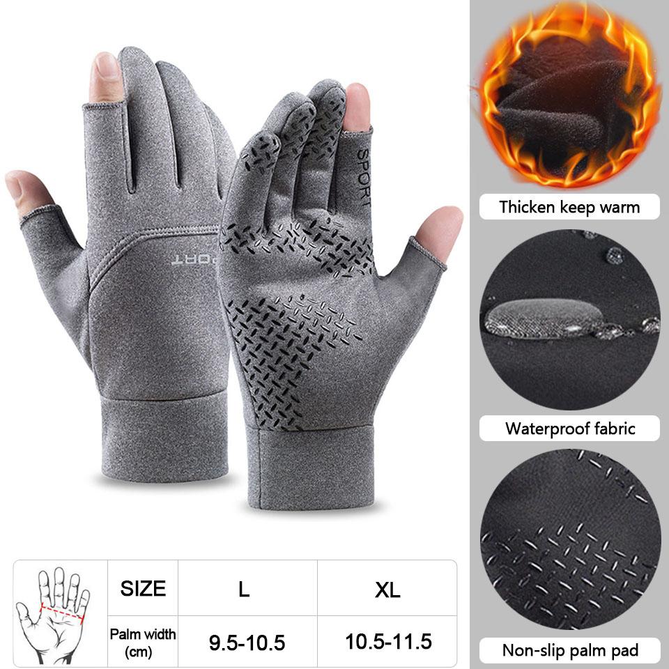 

Loogdeel Cycling Gloves Sports Windproof Thermal Fleece Waterproof Non-Slip Cycling Running Touch Screen Bike Mittens Women Men L