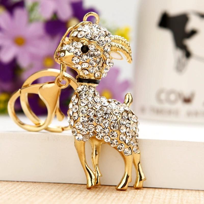 Crystal Goat Key Chains Rhinestone Sheep Keychain Gift