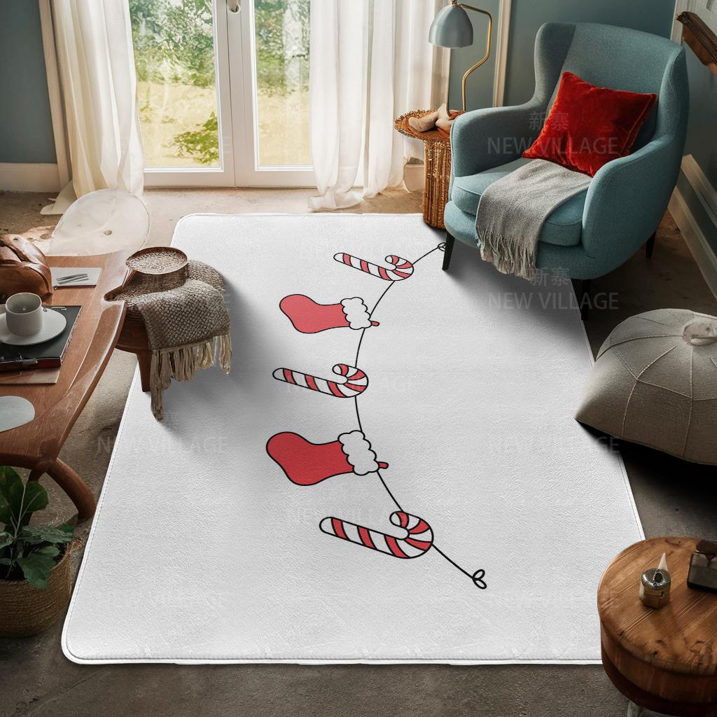 House Entrance Carpet Home Door Mat Living Room Bath Foot Bathroom Non-slip Water Absorption Rugs Bath Merry Christmas Winter