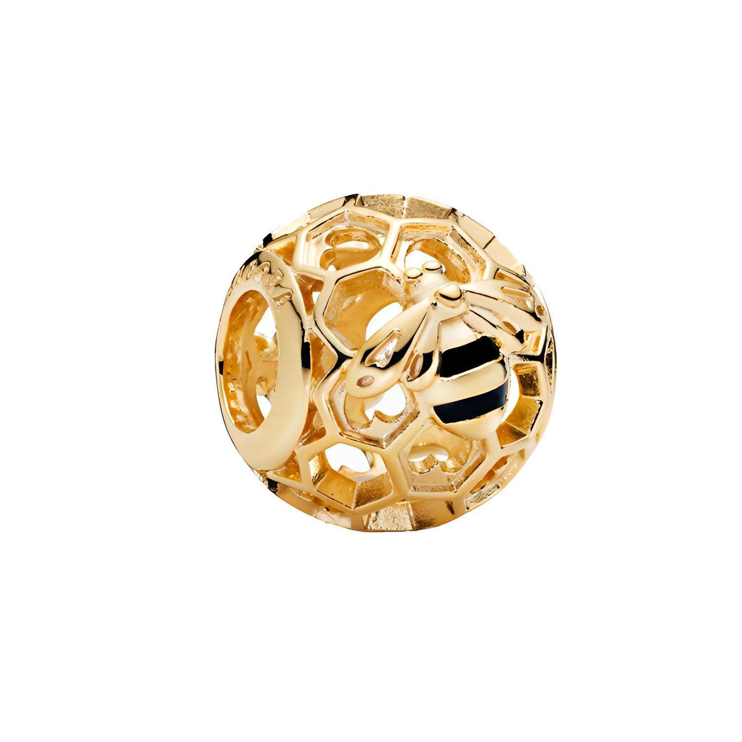 

Pandora Bee And Honeycomb Pattern Charm Unisex Jewelry Accessories Gold 797023EN16 Gold,F