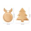 Simple Wooden Tray, Creative Cartoon Christmas Tree Plate, Creative Cartoon Elk Plate