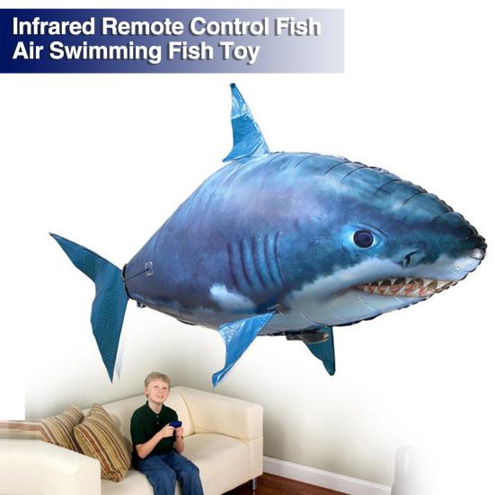 RC Flying Fish/Shark Toy with Infrared Remote Control Simulated Sea Animal Plastic Model Children Parent-child Interactive Game Electric Toy Boys