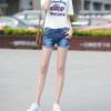 Summer Thin Women Ripped Denim Shorts Stretchy High Waist Hot Pants Slim Fit Korean Style Student Fashion