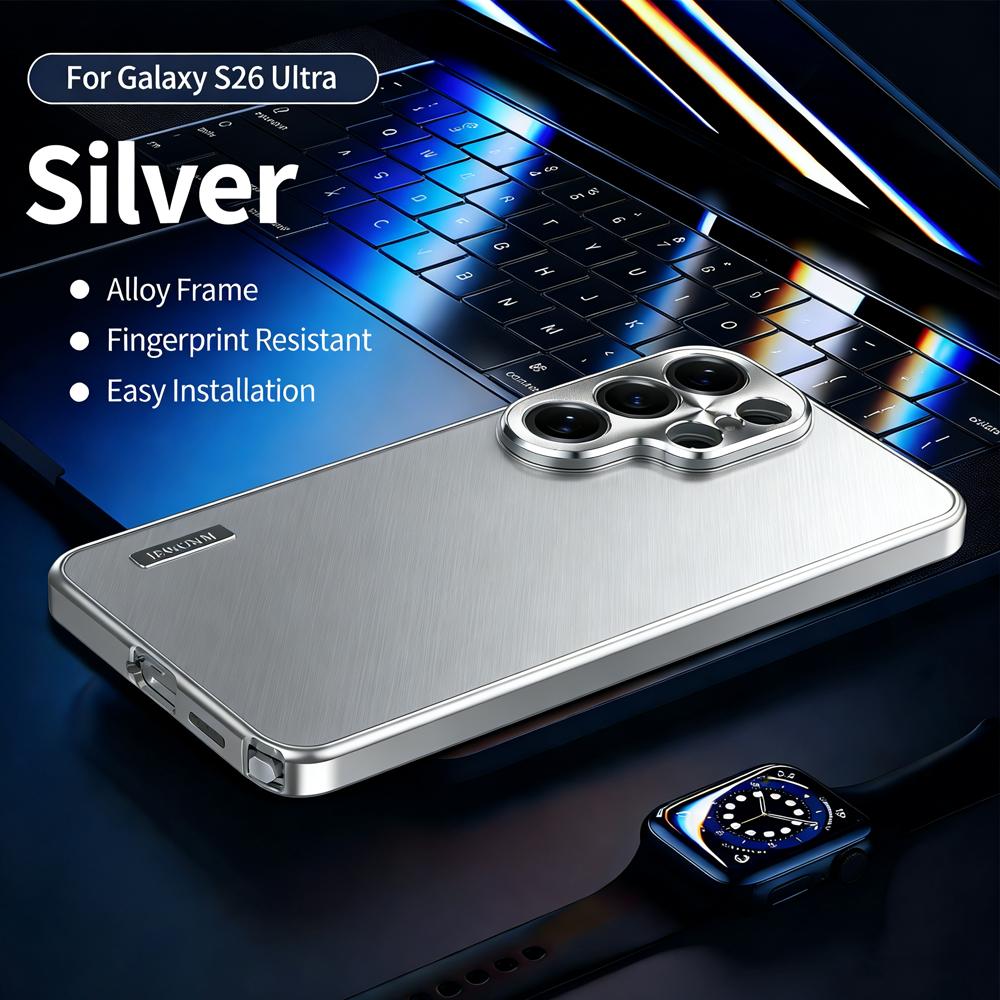 

Розкішний Для Samsung Galaxy S26 S25 S24 S23 S22 S21 Ultra Чохол Металевий Магнітний Повний Захист Лінзи Камери Алюмінієвий Сплав Ультратонкий Чохол For Samsung S24 Plus срібний