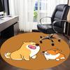 1pc Puppy Friends Office Round Area Rug, Under Office Chairs Bedroom Living Room Home Decor, Room Deco