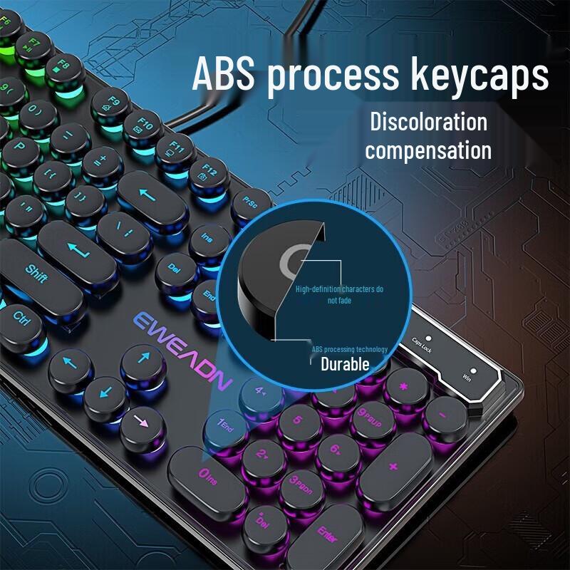 Qianxingzhe GX330 Retro Punk Mechanical Feel Gaming Keyboard