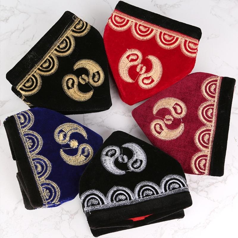 Ethnic Styles Embroidered Velvets Hat Cultural Enthusiasts Hat Unique Styles Hat for Fashion Enthusiasts
