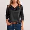 Bluse Für Damen Festlich 3/4 Langarm Hemden Business Casual Outfit Oberteile