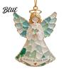 Christmas Tree Hanging Ornaments 2Pcs Sea Glass Ornament Seaglass Heart Bird Angel Star Decorative Acrylic Pendants Snowman Pendant Handmade