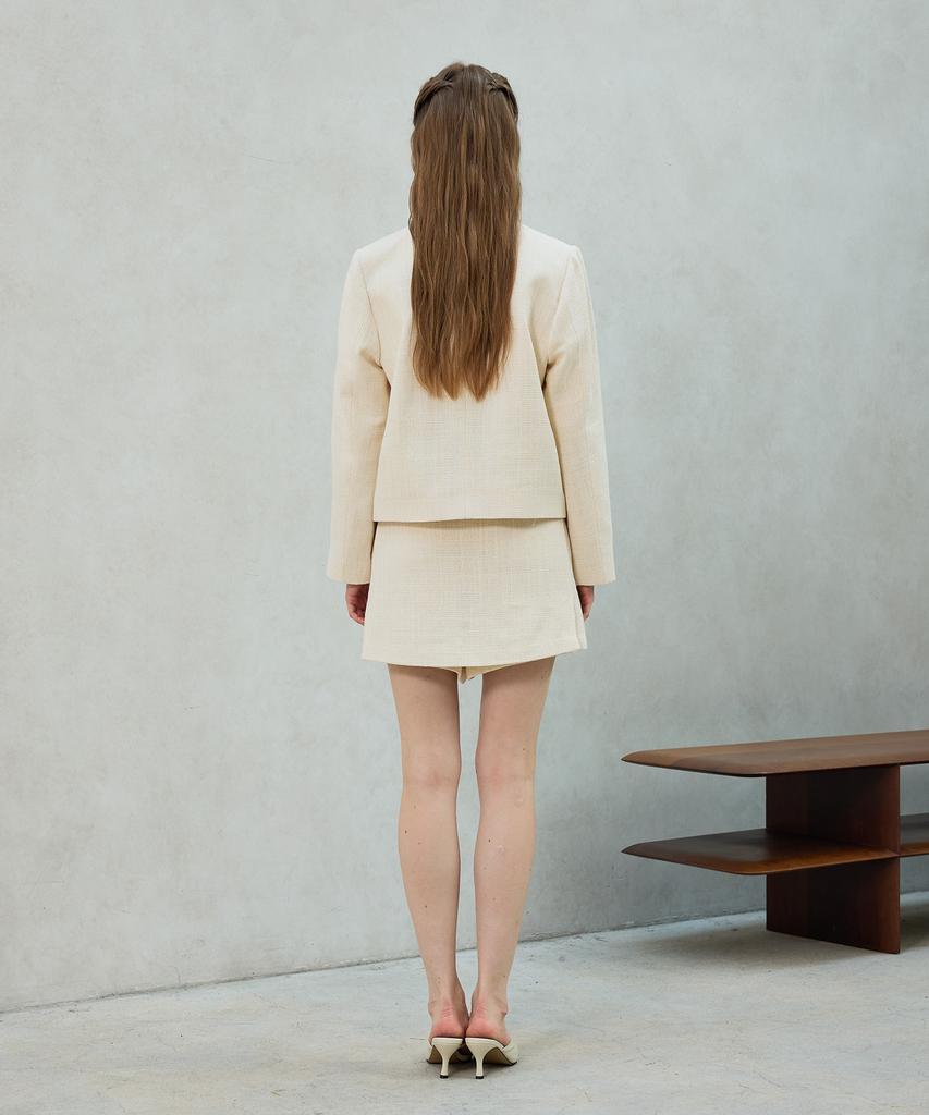 Alikim Cherish Tweed Skirt Pants / White