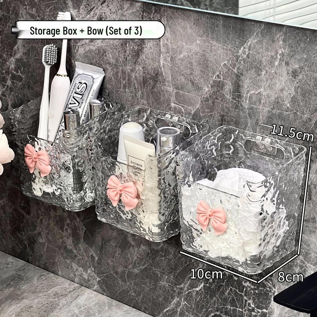 Nástěnný držák na žínky a zubní kartáčky - Úložný box bez nutnosti vrtání