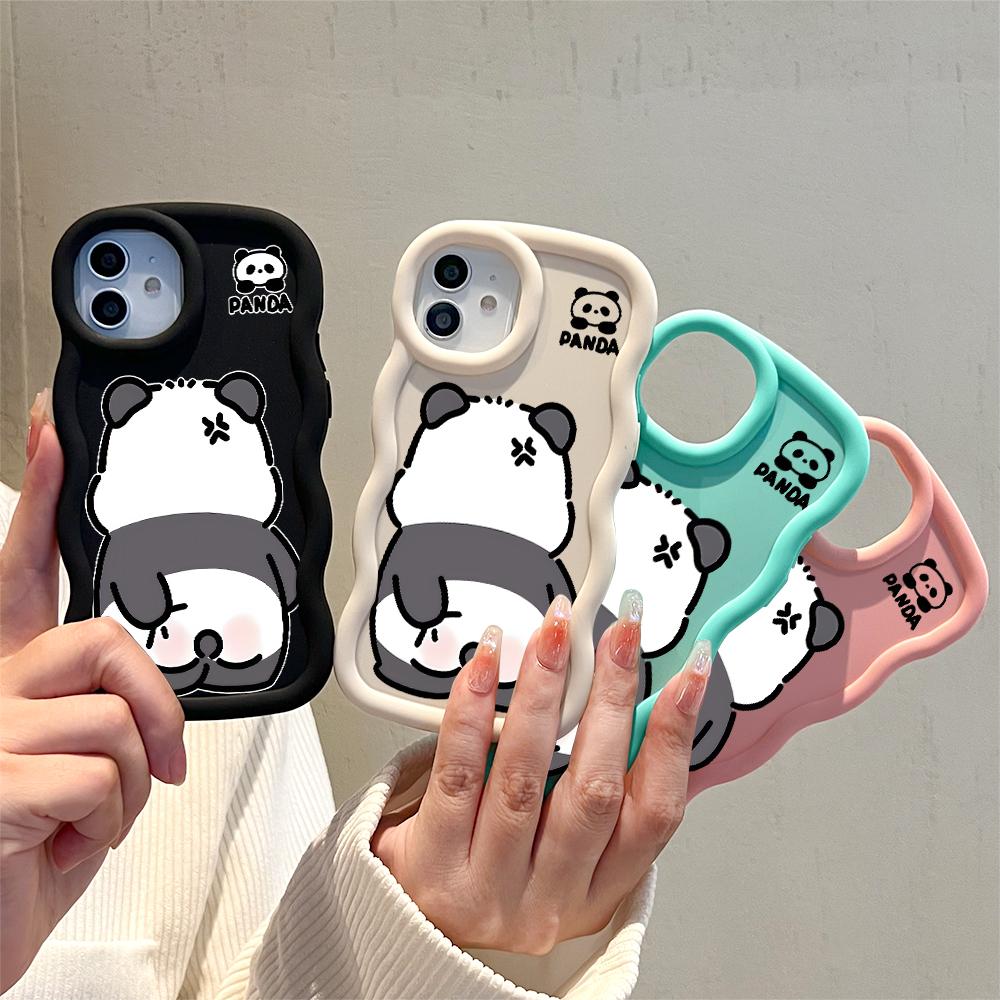 Pro iPhone Redmi 13 13C 14C Note 13 12 Pro Samsung A05 A06 A13 A14 A15 A16 Honor X6 X6a X8 X8a Vlnitý okraj Kreslený Roztomilá Panda TPU Měkký Kryt na Telefon