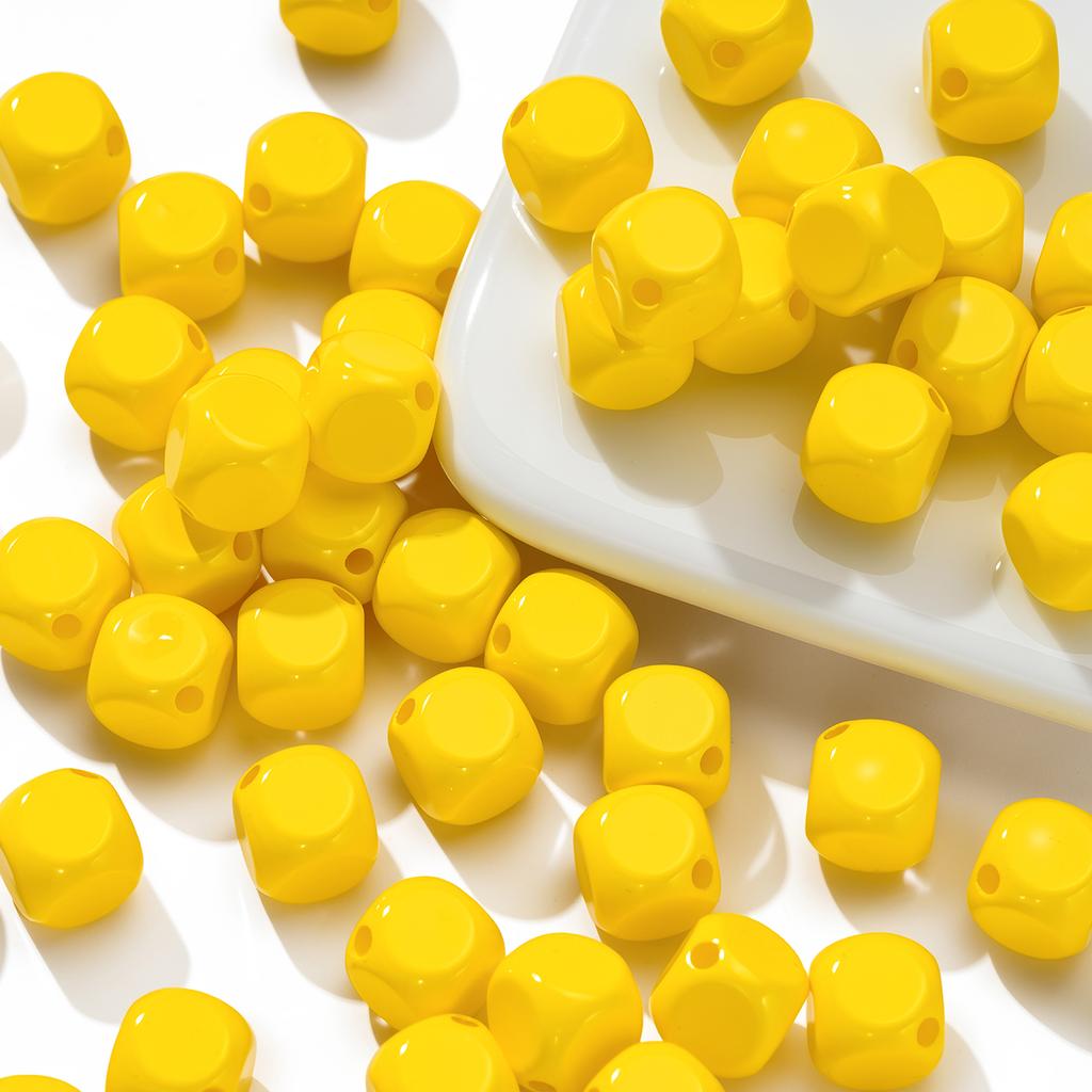 10pcs/lot 10mm Acrylic Square Solid Color Beads DIY Cube Shaped Spacer Loose Beads For DIY Earring Bracelet Jewelry Accessories