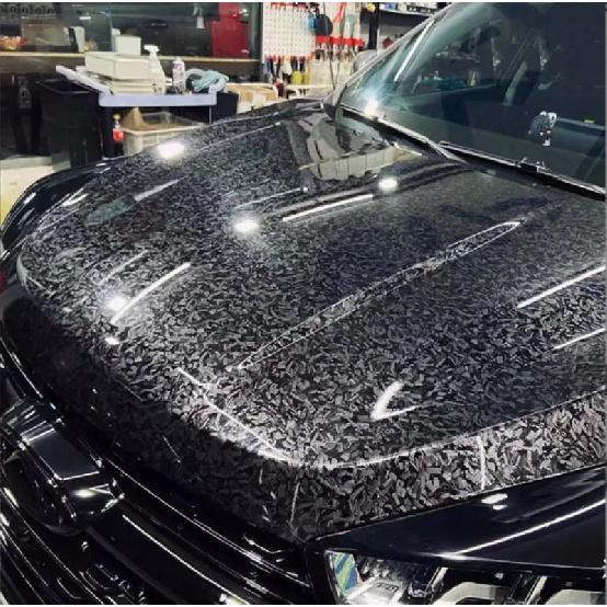 Rotolo Vinile Autoadesivo Fibra di Carbonio Forgiata Lucido PET Premium Pellicola per Wrapping Veicoli Auto